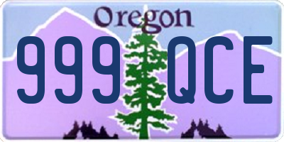 OR license plate 999QCE
