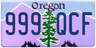 OR license plate 999QCF