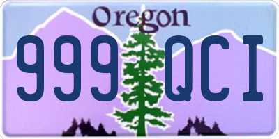 OR license plate 999QCI