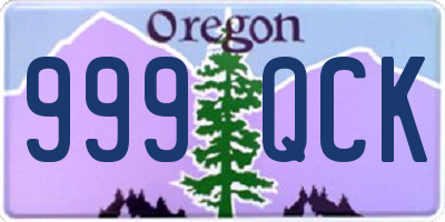 OR license plate 999QCK