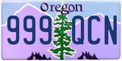 OR license plate 999QCN