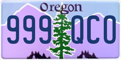 OR license plate 999QCO