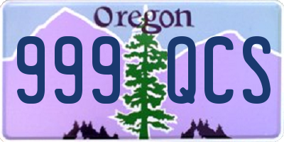 OR license plate 999QCS