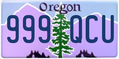 OR license plate 999QCU