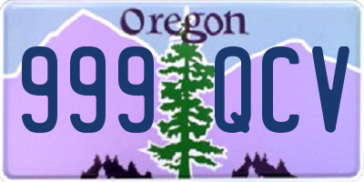 OR license plate 999QCV