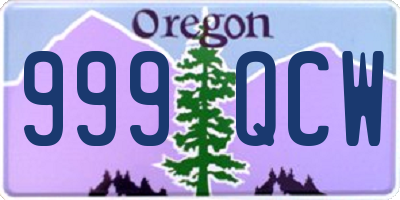 OR license plate 999QCW