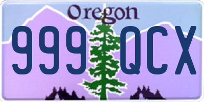 OR license plate 999QCX