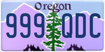 OR license plate 999QDC