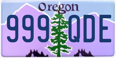 OR license plate 999QDE