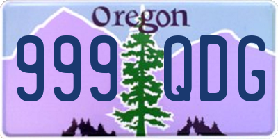 OR license plate 999QDG