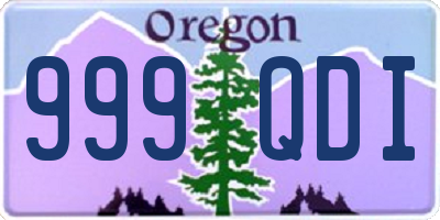 OR license plate 999QDI