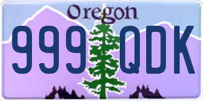 OR license plate 999QDK