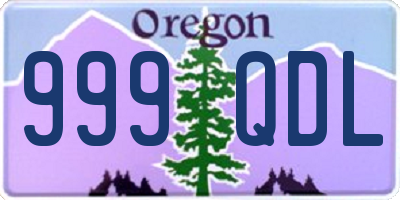 OR license plate 999QDL