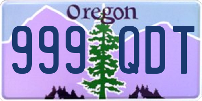 OR license plate 999QDT