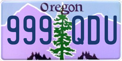 OR license plate 999QDU