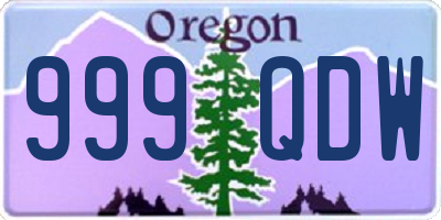 OR license plate 999QDW