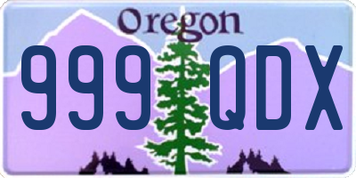 OR license plate 999QDX