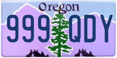 OR license plate 999QDY