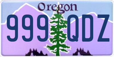 OR license plate 999QDZ