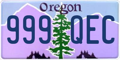 OR license plate 999QEC