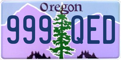 OR license plate 999QED