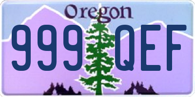 OR license plate 999QEF