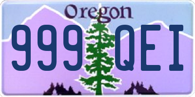 OR license plate 999QEI