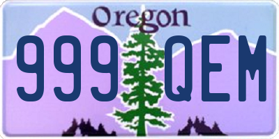 OR license plate 999QEM