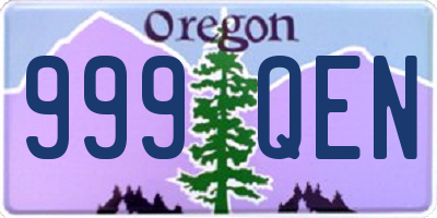 OR license plate 999QEN