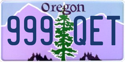 OR license plate 999QET