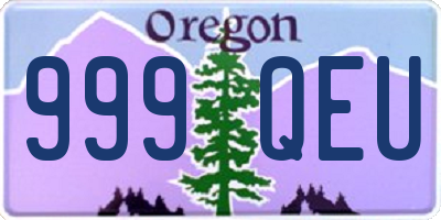 OR license plate 999QEU