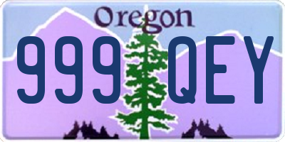 OR license plate 999QEY