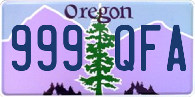 OR license plate 999QFA