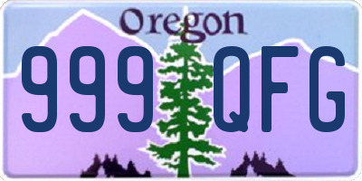 OR license plate 999QFG