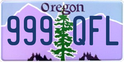 OR license plate 999QFL