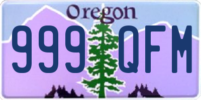 OR license plate 999QFM