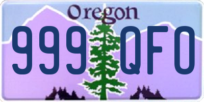 OR license plate 999QFO