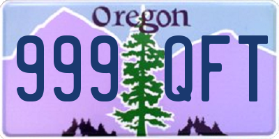 OR license plate 999QFT