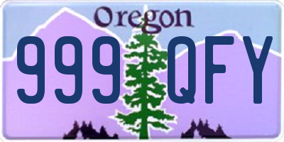 OR license plate 999QFY