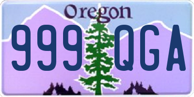 OR license plate 999QGA