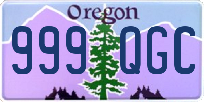 OR license plate 999QGC