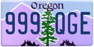 OR license plate 999QGE