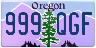 OR license plate 999QGF