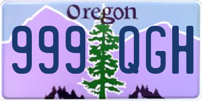 OR license plate 999QGH