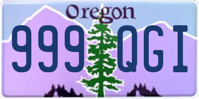 OR license plate 999QGI