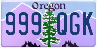 OR license plate 999QGK