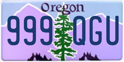 OR license plate 999QGU