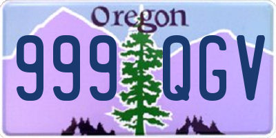 OR license plate 999QGV