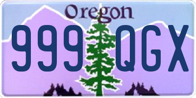 OR license plate 999QGX