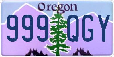 OR license plate 999QGY